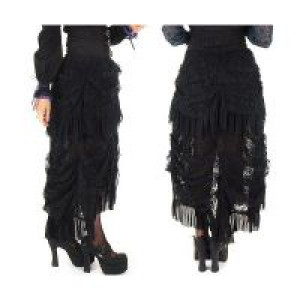  Gothic Half Long Skirt Black -  2