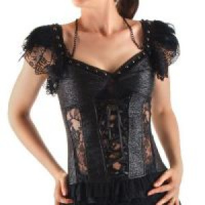 Топ Gothic shoulder vest Black RQ-BL 21082bk - маленькая картинка