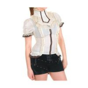  c  Cap sleeves shirt White RQ-BL SP012wh -  