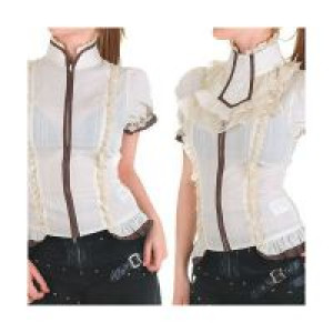  c  Cap sleeves shirt White RQ-BL SP012wh -  