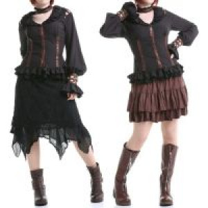  Ruffled blouse Black RQ-BL SP105bk -  