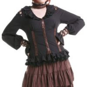  Ruffled blouse Black RQ-BL SP105bk -  