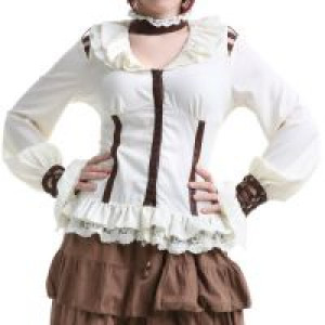  Ruffled blouse White RQ-BL SP105wh -  