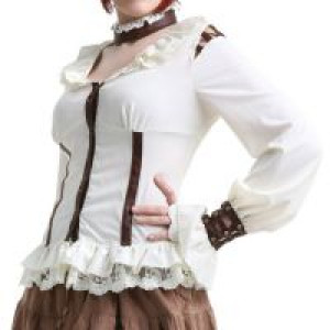  Ruffled blouse White -  1