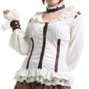  Ruffled blouse White -  4