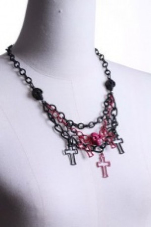  Necklace Black/Red RQ-BL 1003br -  