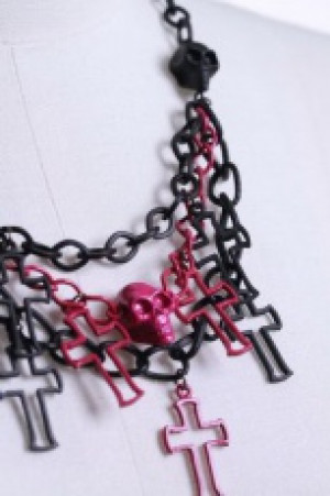  Necklace Black/Red RQ-BL 1003br -  