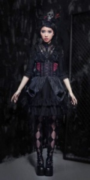  Gothic Skull Headdress Black RQ-BL 1033bk -  