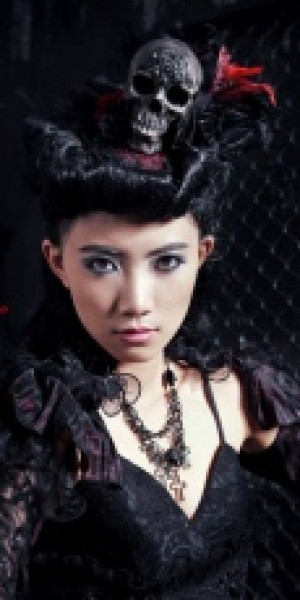  Gothic Skull Headdress Black RQ-BL 1033bk -  