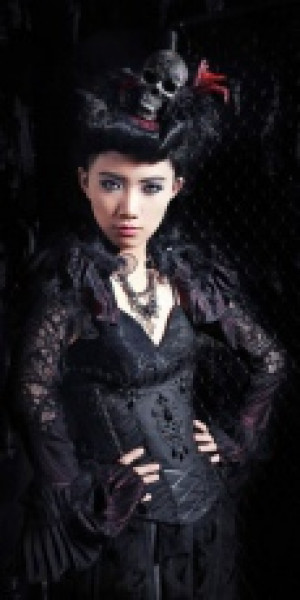  Gothic Skull Headdress Black RQ-BL 1033bk -  