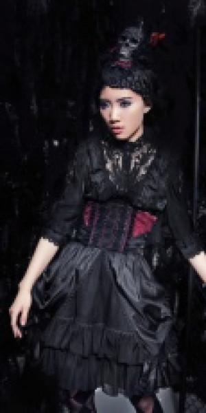  Gothic Skull Headdress Black RQ-BL 1033bk -  