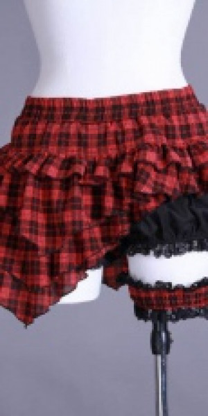  Gothic short skirts Red/Plaid -  5