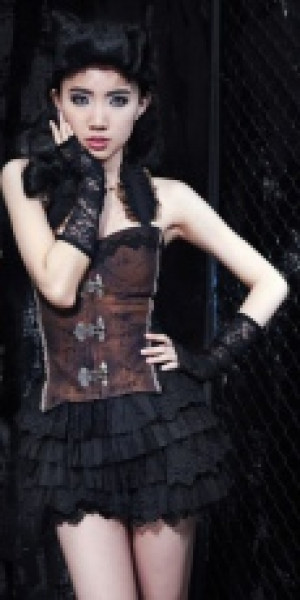  The Steampunk Strap Vest Black/Red RQ-BL SP049br -  