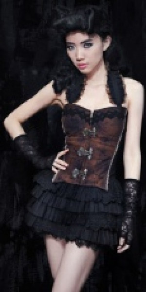  The Steampunk Strap Vest Black/Red RQ-BL SP049br -  