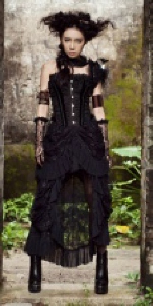  Stampunk Lace Long skirt Black RQ-BL SP067bk -  