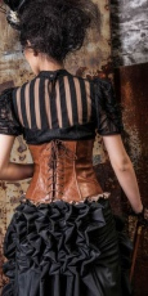  Steampunk maxi ruffle skirt Black RQ-BL SP100bk -  