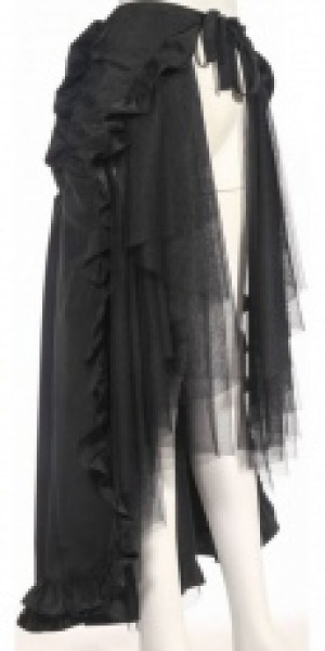  Steampunk maxi ruffle skirt Black RQ-BL SP100bk -  