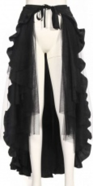  Steampunk maxi ruffle skirt Black RQ-BL SP100bk -  