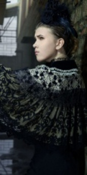  Steampunk Shawl Black/White RQ-BL SP118bw -  