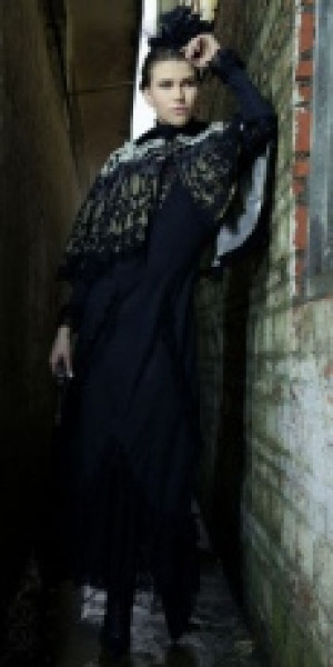  Steampunk Shawl Black/White RQ-BL SP118bw -  