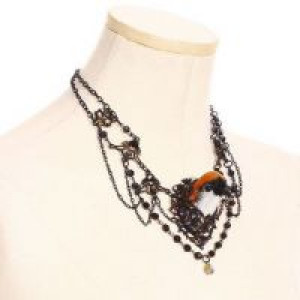       Steampunk cNecklace Bird Coffee /  -  7