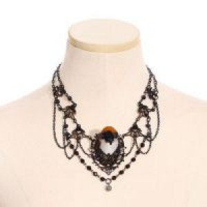       Steampunk cNecklace Bird Coffee /  -  5