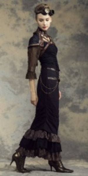  Steampunk Jacket Black/Coffee RQ-BL SP138bc -  