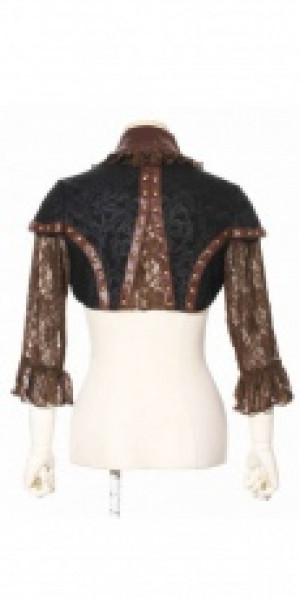  Steampunk Jacket Black/Coffee RQ-BL SP138bc -  