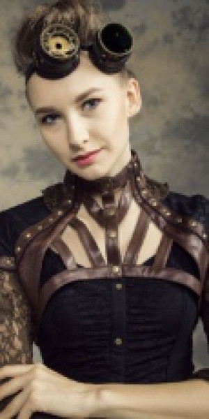  Steampunk Jacket Black/Coffee RQ-BL SP138bc -  