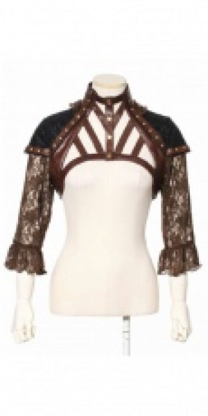  Steampunk Jacket Black/Coffee RQ-BL SP138bc -  