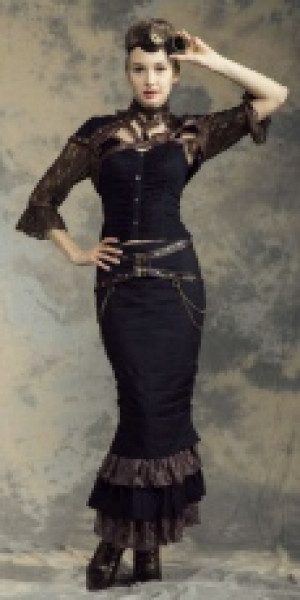  Steampunk Long Skirt Black RQ-BL SP145bk -  