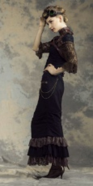  Steampunk Long Skirt Black RQ-BL SP145bk -  