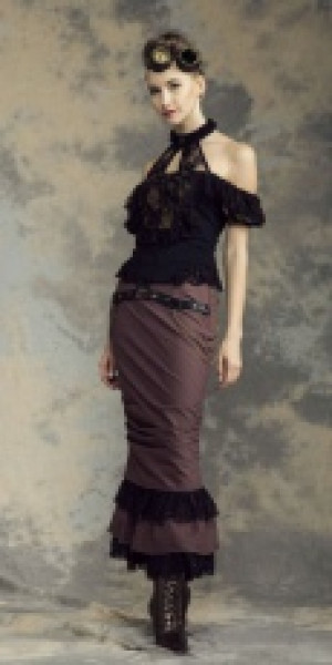  Steampunk Long Skirt Coffee RQ-BL SP145cf -  