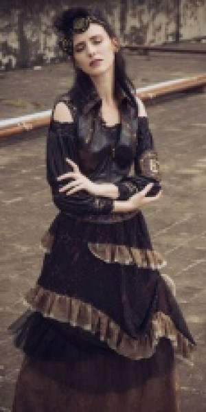  Steampunk Long Skirt Coffee RQ-BL SP151cf -  