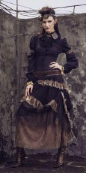  Steampunk Long Skirt Coffee RQ-BL SP151cf -  