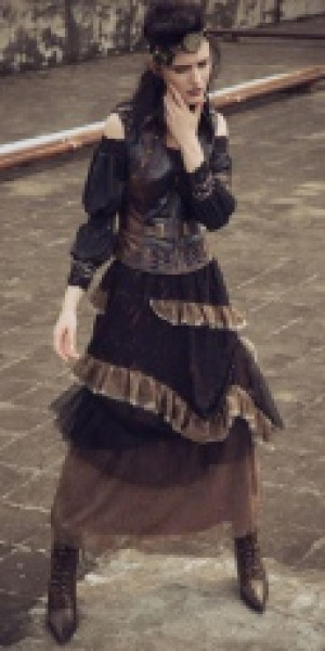  Steampunk Long Skirt Coffee RQ-BL SP151cf -  
