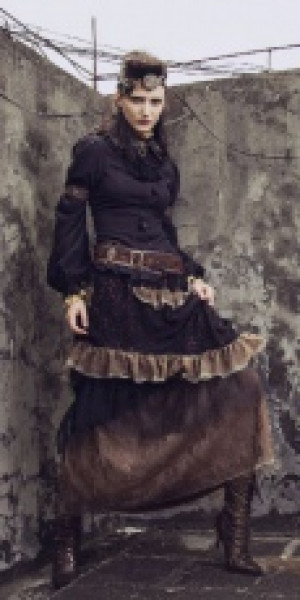  Steampunk Long Skirt Coffee RQ-BL SP151cf -  