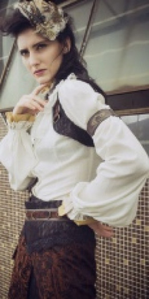  Steampunk Shirt White RQ-BL SP152w -  