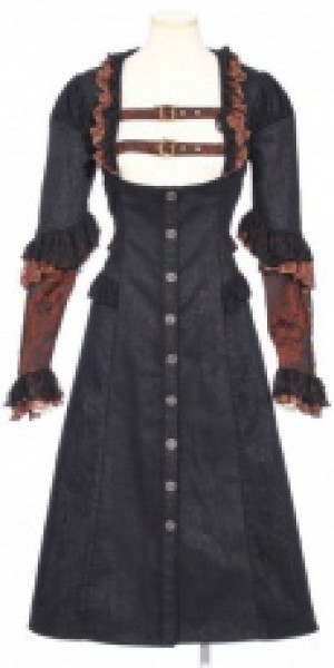  Steampunk Long Overcoat Black/Red -  9