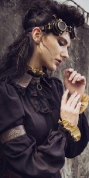    Steampunk Chokers Black/Coffee RQ-BL SP159bc -  