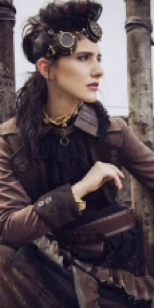    Steampunk Chokers Black/Coffee RQ-BL SP159bc -  