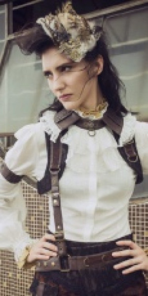    Steampunk Chokers White RQ-BL SP159w -  