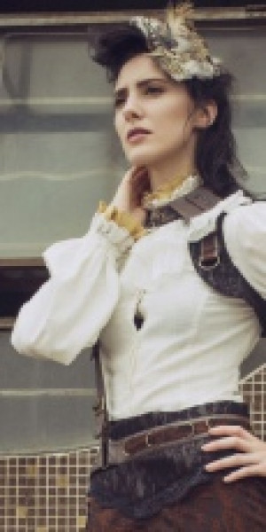    Steampunk Chokers White RQ-BL SP159w -  