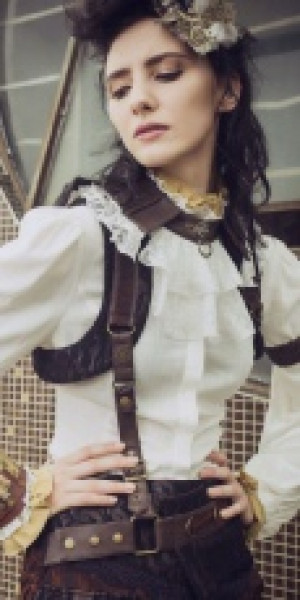    Steampunk Chokers White RQ-BL SP159w -  