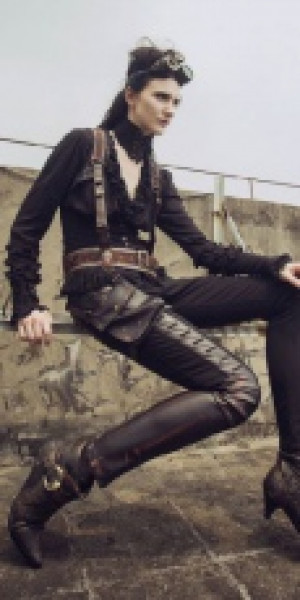  Steampunk Braces Black/Coffee RQ-BL SP161bc -  