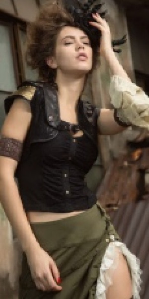  Steampunk Vest Black RQ-BL SP162bk -  