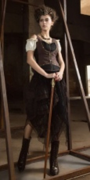  Steampunk Long skirt Black -  2