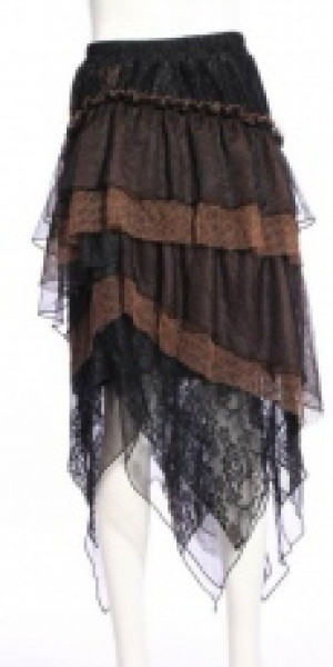  Steampunk Long skirt Black -  9