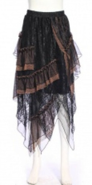  Steampunk Long skirt Black -  8