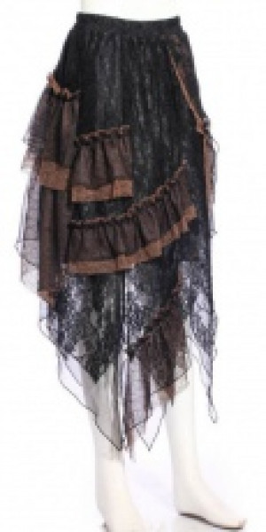  Steampunk Long skirt Black -  10